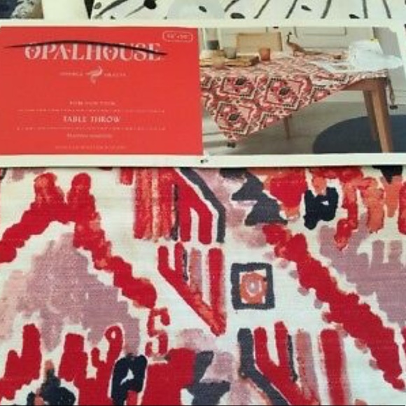 NWT (2) Orange, Ikat Table Throw with Tassels - Picture 3 of 5